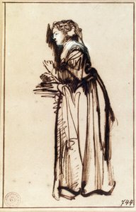Saskia bij haar toilet door Rembrandt van Rijn